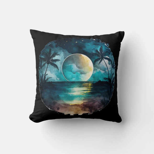 Exotic Beach Sunset Kissen (Vorderseite)
