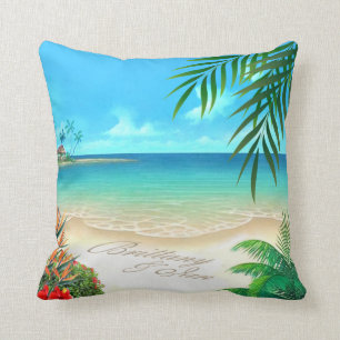 Exotic Beach Tropical fragte mir, Namen in Sand hi Kissen