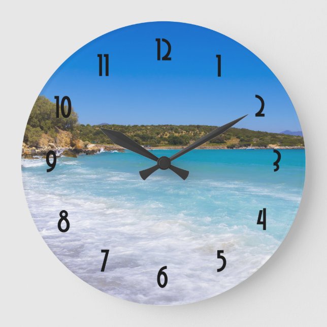 Exotic Beach Tropical Island Paradise Große Wanduhr (Vorderseite)