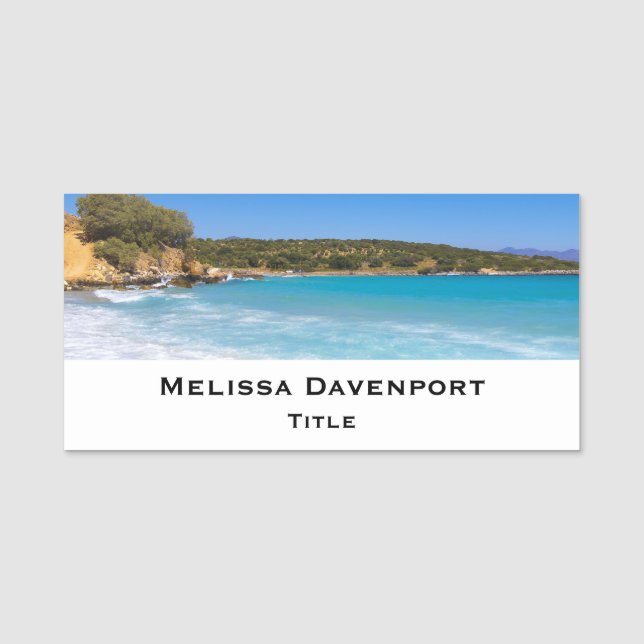 Exotic Beach Tropical Island Paradise Namensschild (Vorderseite)
