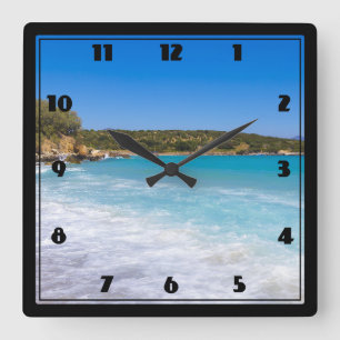 Exotic Beach Tropical Island Paradise Quadratische Wanduhr