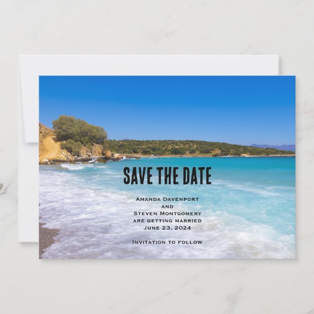 Exotic Beach Tropical Island Paradise Wedding Save The Date (Vorderseite)