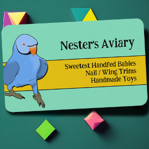 Exotic Bird Breeder Papagei Aviary Pet Versorgung Visitenkarte