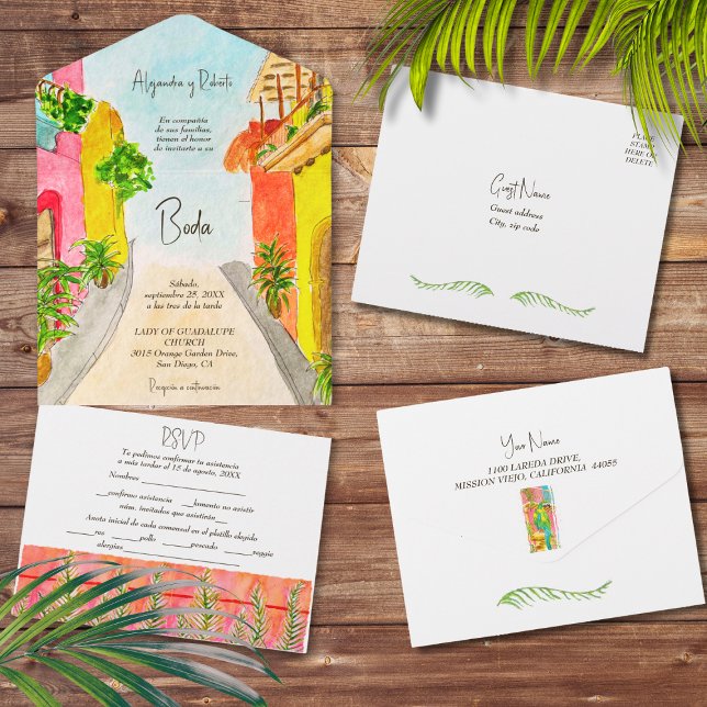 Exotic Bird Lush Garden Wedding All In One Einladung (Von Creator hochgeladen)