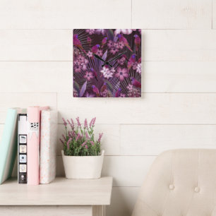 Exotic Bird Paradise 1 #art #tropical Quadratische Wanduhr