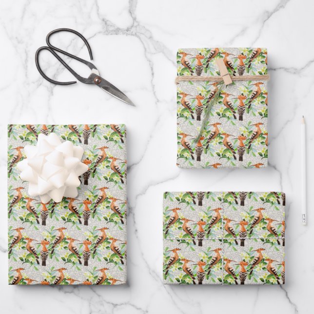 Exotic Birds On Lace Geschenkpapier Set (Vorderseite)