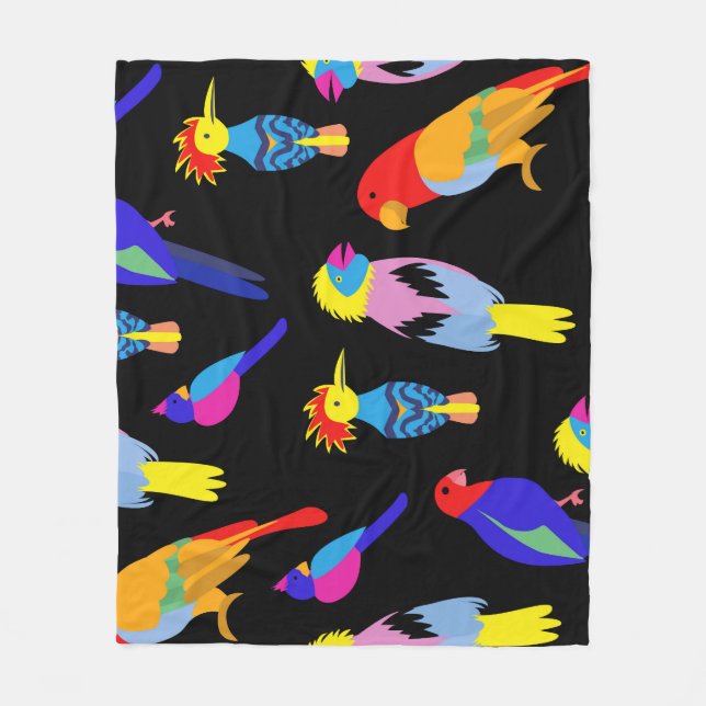Exotic Birds Paradise Toucan Muster Fleecedecke (Vorderseite)