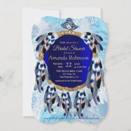 Exotic Blue Dream Catcher Bridal Shower Einladung