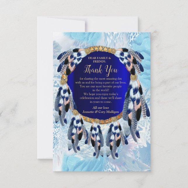 Exotic Blue Dream Catcher Danke Karte (Vorderseite)