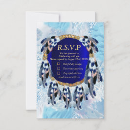 Exotic Blue Dream Catcher RSVP Karte