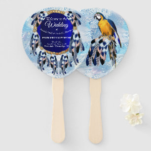 Exotic Blue Dream Catcher Wedding Fächer