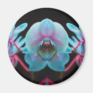 Exotic Blue Orchid Reflection Magnet