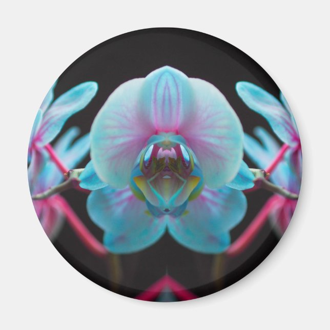 Exotic Blue Orchid Reflection Magnet (Vorne)