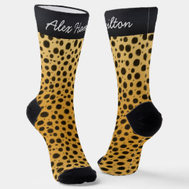 Exotic Cheetah Spots Personalisiertes Wildtier Socken