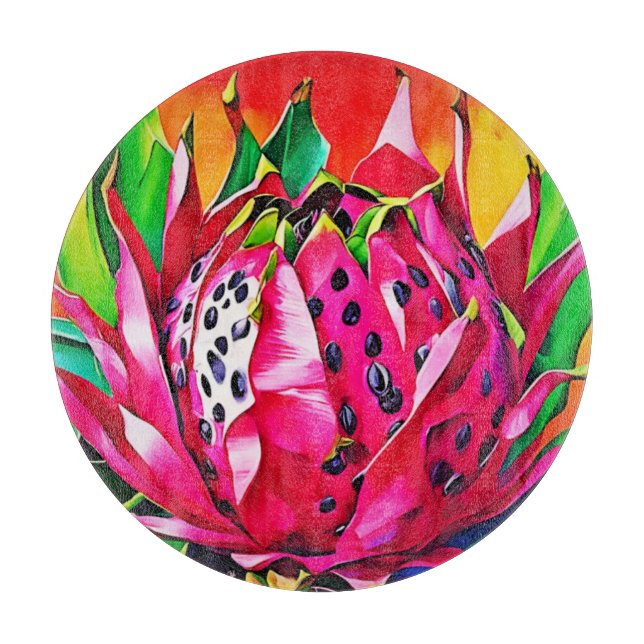 Exotic Dragon Fruit Bloom Schneidebrett (Vorderseite)