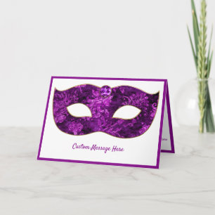 Exotic Elegant Mardi Gras Lila Mask Customizing Karte