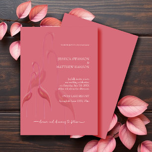 Exotic Elegant Rosa Flamingo Einladung