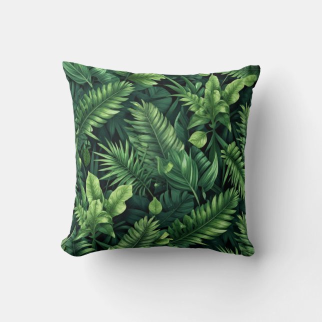 Exotic Emerald Canopy: A Lush Seamless Composition Kissen (Vorderseite)