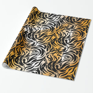 Exotic Fantasy Animal Print Tiger und Zebra Geschenkpapier