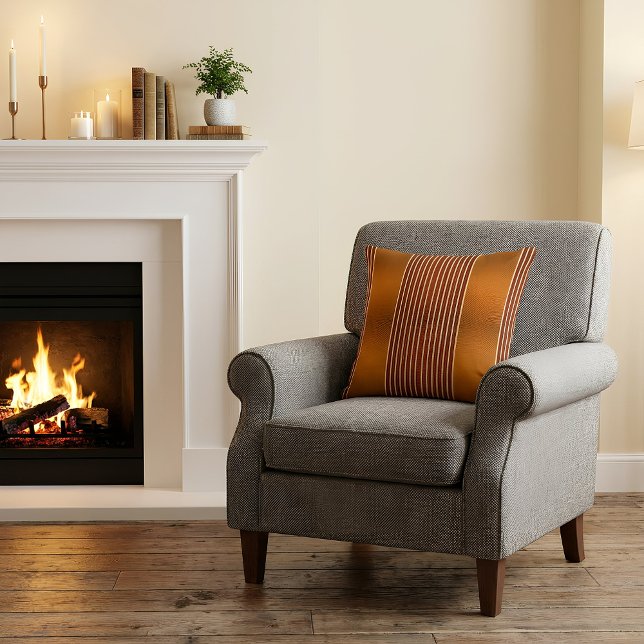 Exotic Faux Snake Leather & Linear Stripe Pumpkin  Kissen (The pillow is placed on an armchair)