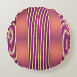 Exotic Faux Snake Leather & Linear Stripe Salmon Rundes Kissen