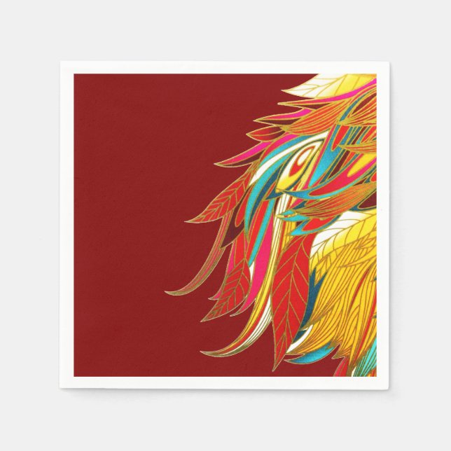 Exotic Feathers Red Serviette (Vorderseite)