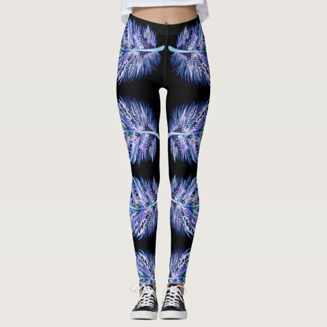 Exotic Fether Black Leggings - Farbe auswählen (Vorderseite)
