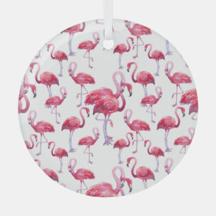 Exotic Flamingo Wassercolor Bird Ornament Aus Glas
