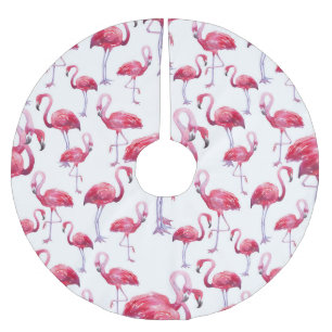 Exotic Flamingo Wassercolor Bird Polyester Weihnachtsbaumdecke