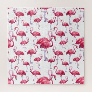 Exotic Flamingo Wassercolor Bird Puzzle