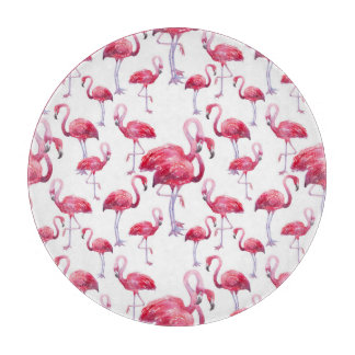 Exotic Flamingo Wassercolor Bird Schneidebrett