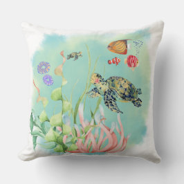 Exotic Floral Frog Pattern Kissen