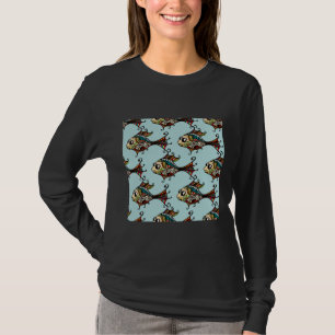 Exotic Floral Multicolor Fische Nahtlose Muster O T-Shirt