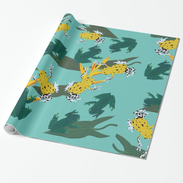 Exotic Frogs Muster Geschenkpapier (Ungerollt)
