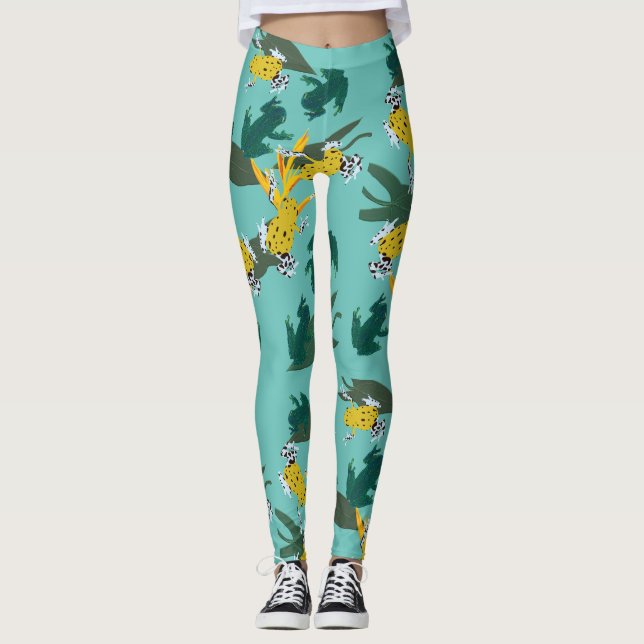 Exotic Frogs Muster Leggings (Vorderseite)