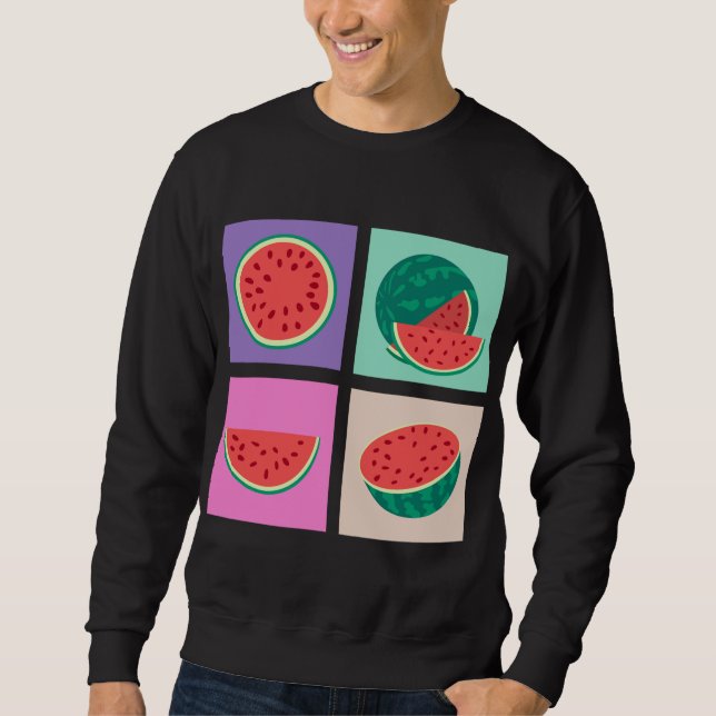 Exotic Fruit Pop Kunst, Dichtung und Musik Sweatshirt (Vorderseite)
