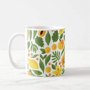Exotic Fruits Ensemble: Papaya, Lemon, Mango Kaffeetasse