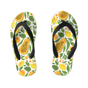 Exotic Fruits Ensemble: Papaya, Lemon, Mango Kinderbadesandalen