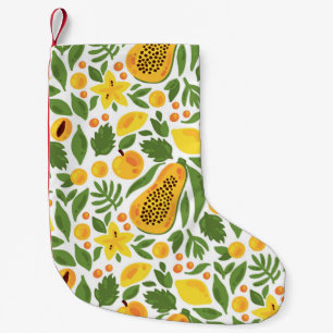 Exotic Fruits Ensemble: Papaya, Lemon, Mango Kleiner Weihnachtsstrumpf