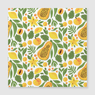 Exotic Fruits Ensemble: Papaya, Lemon, Mango Magnetkarte