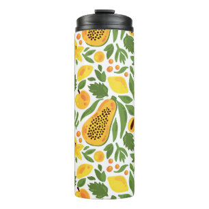 Exotic Fruits Ensemble: Papaya, Lemon, Mango Thermosbecher