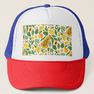 Exotic Fruits Ensemble: Papaya, Lemon, Mango Truckerkappe