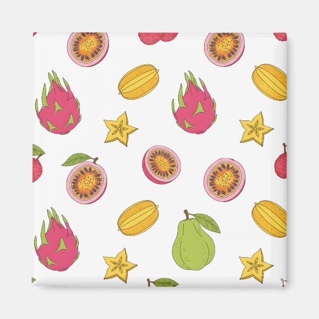 Exotic Fruits Pattern - Tropical Paradise Mix Magnet (Vorne)