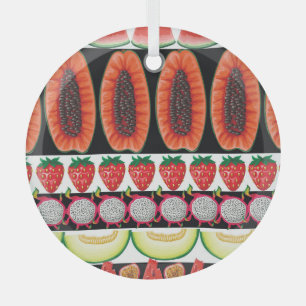 Exotic Fruits Trendy Seamless Muster Ornament Aus Glas