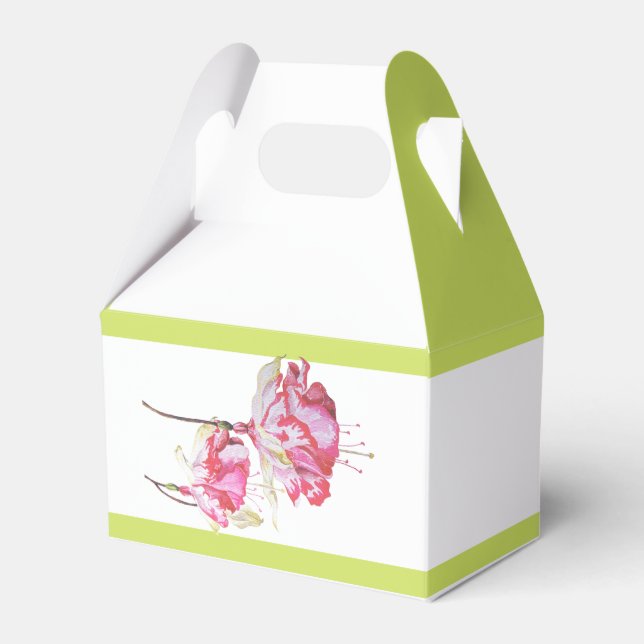 Exotic Fuchsias auf einer Gable-Favor-Box Geschenkschachtel (Vorderseite)