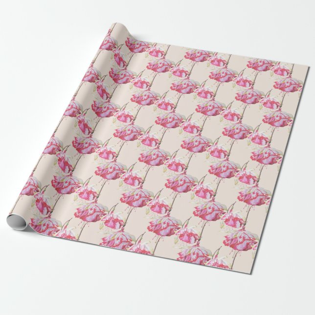 Exotic Fuchsias auf Wrapping Paper Geschenkpapier (Ungerollt)