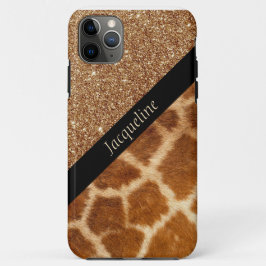 Exotic Giraffe Fur und Brown Glitzer Glam Case-Mate iPhone Hülle