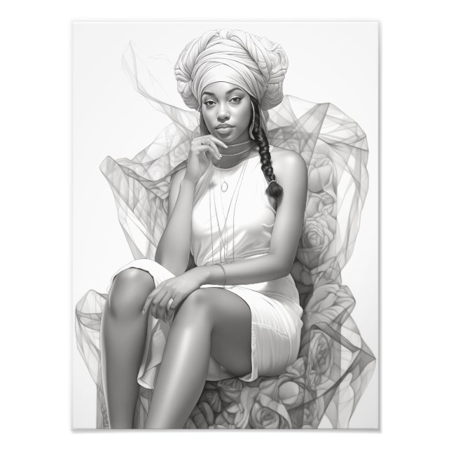 Exotic Girl auf einem Sofa Fotodruck (Vorne)