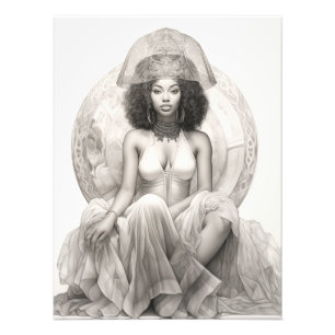 Exotic Girl auf einem Sofa Fotodruck