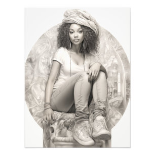 Exotic Girl auf einem Sofa Fotodruck